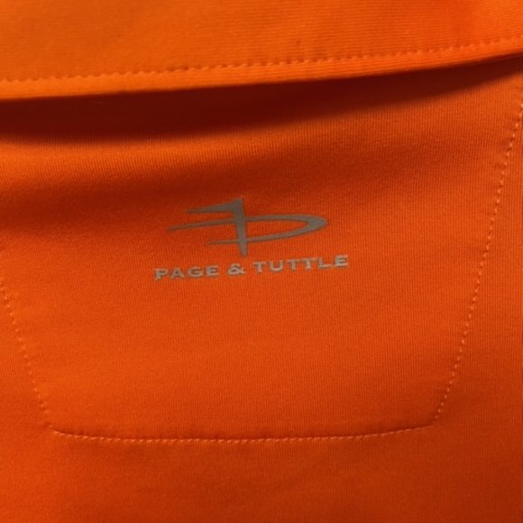 PAGE & TUTTLE Cool Swing Athletic Golf Orange Shirt Tee Size: M  **EUC** - Picture 6 of 6